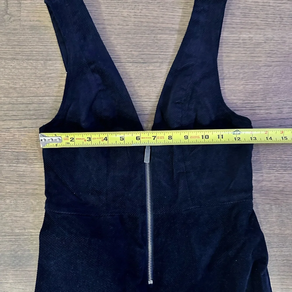 Urban Outfitters BDG April Corduroy Zip Front Jumpsuit-Size Small-Navy Blue - Picture 10 of 11